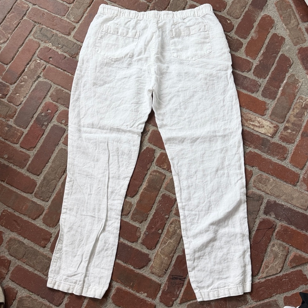 Saks Fifth Avenue White Linen Pants - Picture 4 of 5